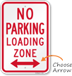 No Parking Loading Zone Aluminum No Parking Sign