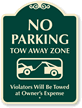 No Parking Tow Away Zone  Violators Towed Sign