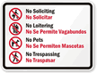 No Soliciting Bilingual Sign (with Graphic)