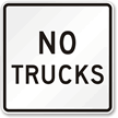 No Trucks Aluminum Parking Sign