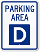 Parking Area D Sign