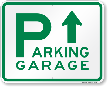Parking Garage with Up Arrow Sign