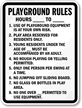 Playground Rules Play Area Reserved Sign