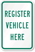 Register Vehicle Here Sign