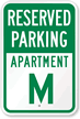 Reserved Parking Apartment M Sign