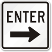 Enter (right arrow) Aluminum Parking Sign