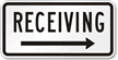 Receiving (arrow right) Parking Lot Sign
