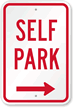 Self Park Sign with Right Arrow