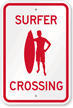 Surfer Crossing Sign