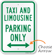 Taxi And Limousine Parking With Right Arrow Sign