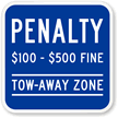 Tow Away Zone, Virginia Handicap Supplementary Sign