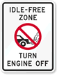 Idle-Free Zone  Turn Off Engine (With Graphic) Sign