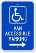 Van Accessible Parking Sign (with Right Arrow)