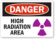 Danger High Radiation Area Label