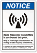 Radio Frequency Transmitters Label