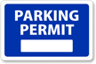 Parking Permit for Inside of Car Window