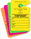 Parking Permit Hang Tag, Sequentially Numbered