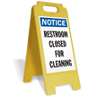 Notice Restroom Closed For Cleaning Fold-Ups® Floor Sign