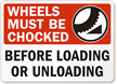 Truck Wheels Chocked Loading Unloading Sign