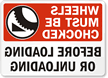 Truck Wheels Chocked Loading Unloading Sign