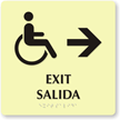 Bilingual Exit Right Arrow Sign