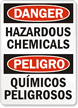 Danger Hazardous Chemicals Sign