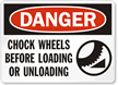 Danger Chock Wheels Loading Unloading Sign