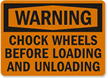 Warning Chock Wheels Loading Unloading Sign