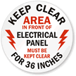 Keep Clear 36 Inches, Electrical Panel
