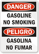 Gasoline No Smoking Bilingual Sign