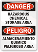 Hazardous Chemical Storage Area Bilingual Sign