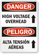 High Voltage Overhead Bilingual Sign