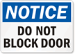 Notice Block Door Sign