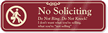 No Soliciting, Do Not Knock ShowCase™ Wall Sign