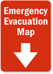 Emergency Evacuation Map With Arrow Sign