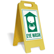Emergency Eye Wash with Graphic Free-Standing Sign