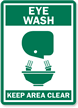 Eye Wash Keep Area Clear Sign