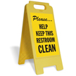 Please Help Keep This Room Clean Free-Standing Sign