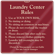 Laundry Center Rules Sign
