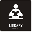 Library TactileTouch ADA with Braille Sign