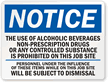 Notice No Alcohol Beverages Sign
