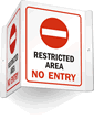 Restricted Area No Entry (with symbol) Sign