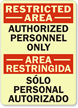Restricted Authorized Personnel Personal Authorizados Sign