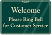 Ring Bell for Customer Service Showcase Wall Sign