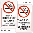 This Smoke Free Building, Thank You Sign