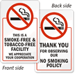 Smoke Free Tobacco Free Facility Sign