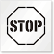 Floor Stencil - Stop (inside stop Sign graphic)