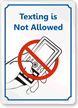 No Texting with Graphic Sign