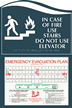 In Case of Fire - Use Stairs Sign