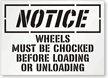 Wheels Must Be Chocked Loading Unloading Floor Stencil